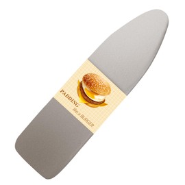 BNDX Ironing Board Cover 18x49 - Silicone Coating Scorch Resistant Padding,Extra Thick Heavy Duty Padded 4 Layers, 2" Elastic Edge,2 Click Buckles for Smooth Iron, Cinder 18x49