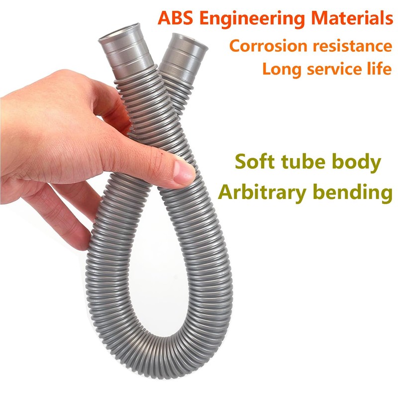 Qrity 1 Piece Flexible Waste Pipe, Universal Drain Pipe, Overflow