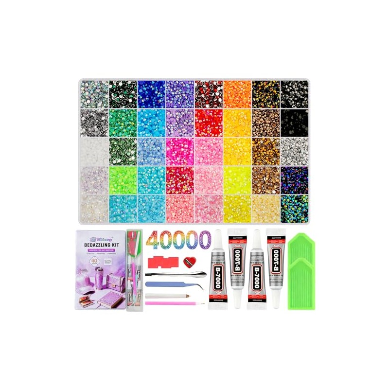 40,000 Piece Bedazzling Kit with Rhinestones and Tools