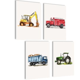 mojoliving Pictures for Children's Room Boys Baby Room Poster Set Wall Pictures Nursery Girls Baby Room Decoration Pictures for Baby Room Decoration (Motor Vehicles)