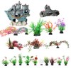 GeLaozee Aquarium Decorations Set - Complete Fish Tank Decor with