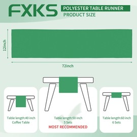 6 Pack Table Runner Long Rustic Farmhouse Wedding Christmas Table Runner,Washable and Reusable Polyester Table Runners for Wedding Birthday Party Banquet Christmas Decorations,Green 30x183CM
