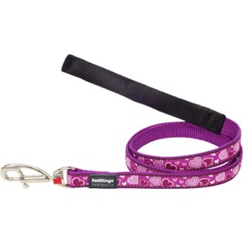 Red Dingo Designer Dog Lead, Breezy Love Purple (15mm x 1.2m) S