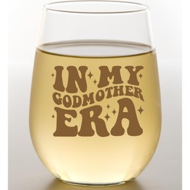 Glassicle In My Godmother Era Wine Glass - Godmother Proposal Gift for Women - Will You Be My Godmother Gifts - Great gift for Mothers day, Christmas, Birthday, 15 OUNCES, Clear