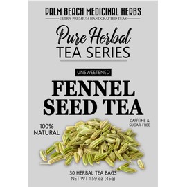 Fennel Seed Tea - Pure Herbal Tea Series by Palm Beach Herbal Tea Company (30 Tea Bags) 100% Natural