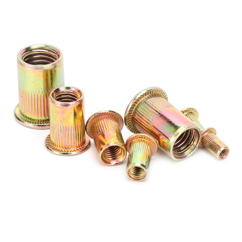 180Pcs Flat Heads Rivet Insert Nut Kit Metric Carbon Steel