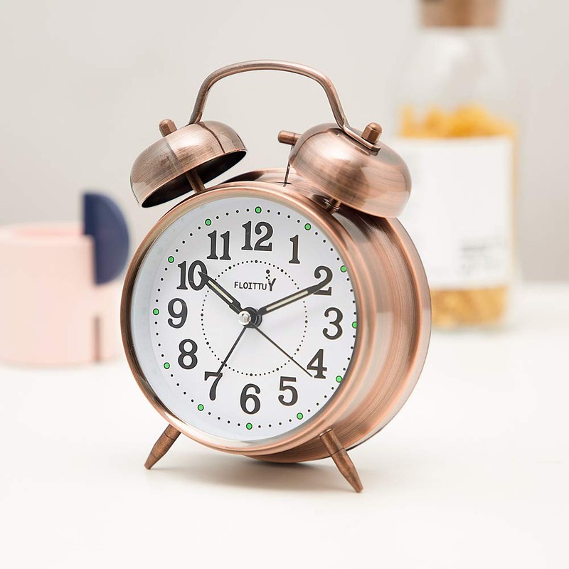 FLOITTUY {Loud Alarm for Deep Sleepers) 4'' Twin Bell Alarm