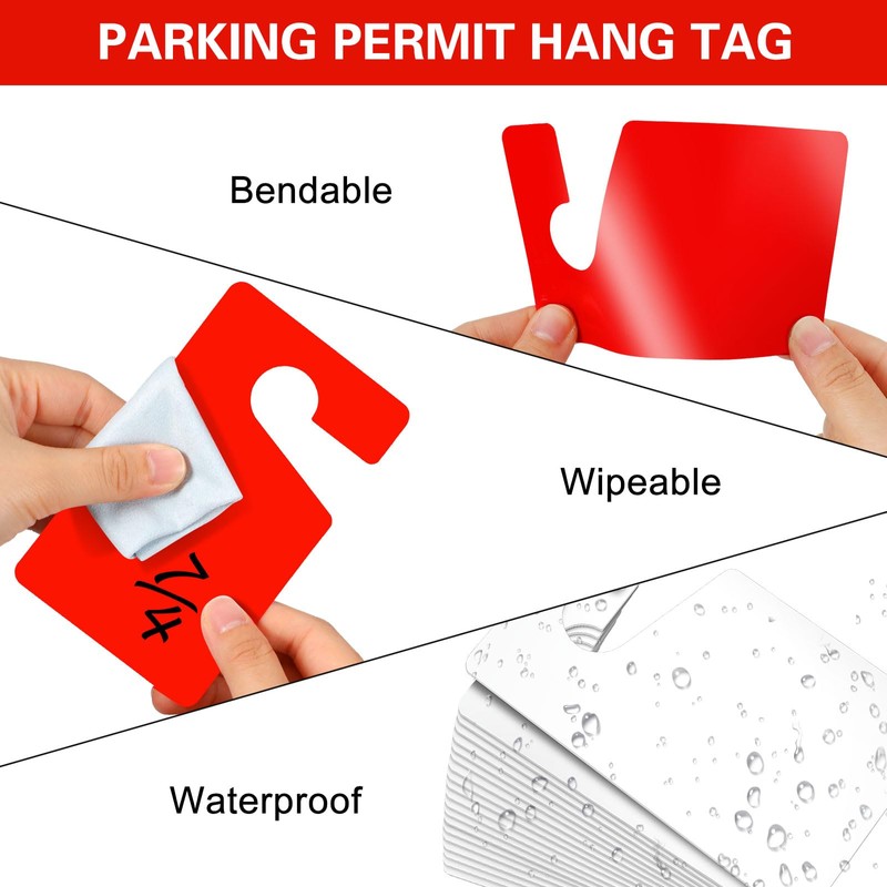 Vicenpal 100 Pack Blank Parking Permit Hang Tag Parking Placards