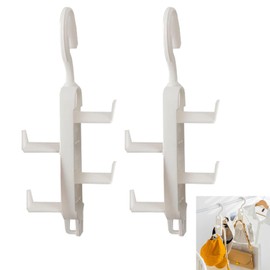 WUBAYI 2 Pack Space Saving Hangers, Purse Hangers for Closet Organiser, Handbag Hangers, Sturdy Hanging Closet Storage, Home Utensils