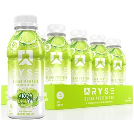 RYSE Clear Whey Isolate Protein Shake, Key Lime Pie, 100 Calories, 22g Protein, Sugar Free, 0g Fat, Lactose Free, 16.9 fl oz (12 pack)
