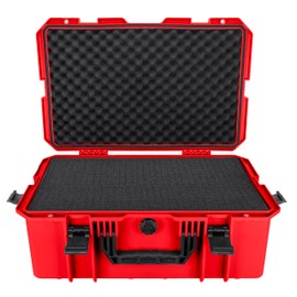 Eylar 21.6" Intact Series Carry-On Hard Camera Case, Lightweight and Durable Stacker Design with Foam (Red)