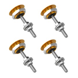JNNJ Pack of 4 Quick Release Hood Pins, Push Button Hood Lock, Universal Car Hood Pin, Bonnet Lock, Bumper Clip, Aluminium Alloy (Yellow)