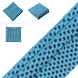 Biange Cooling Towel (Pack of 20, 40"x12") with Pouches for Sports, Workout, Fitness, Gym, Yoga, Golf, Pilates, Travel, Camping & More