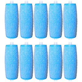 Hsthe Sea Pack of 10 Extra Coarse Mineral Replacement Rollers Scholl Velvet Smooth Pedi Replacement Roller Head Refills for Scholl Velvet Smooth Callus Remover Refill Rolls, Black