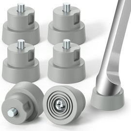 6-Pack Door Stopper Replacement Rubber Tips, Heavy Duty Kickdown Door Stop Tips Repair Set for Kickdown Drop Down Door Stop Holder Ribbed Rubber Foot Door Stop Tips