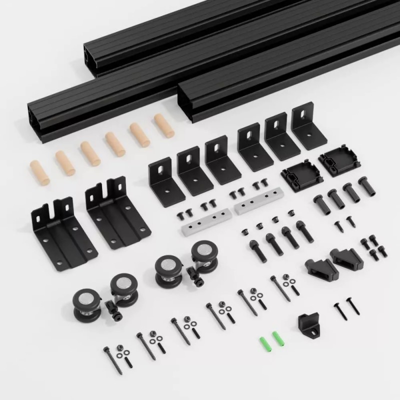 Ccjh 6.6FT Box Rail Hardware Sliding Barn Door Track Aluminium