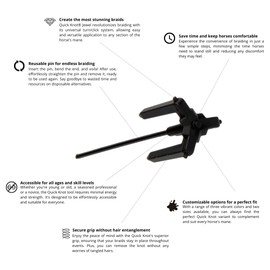 Quick Knot® Deluxe | Mane Clip for Braiding | Designed for Horses and Ponies | Reusable | 3 colors, 2 sizes (White, XL)