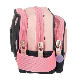Enso Friends Together Triple Pencil Case, Pink, 22 x 10 x 9 cm, Polyester, Pink, Triple Case