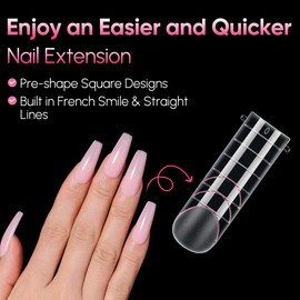 AIMEILI Poly Extension Gel Dual Nail Form, 120pcs, 5 Style 12 Sizes Nail Molds Nail Tips Full Cover for Builder Manicure Nail Art Design Salon DIY - 002