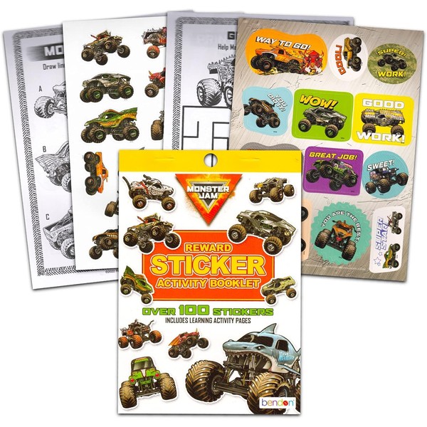 Monster Jam Reward Sticker Pad | Truck Activity Book |