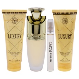 New Brand Luxury for Women - 4 Pc Gift Set 3.3oz EDP Spray, 4.4oz Shower Gel, 4.4oz Body Lotion, 0.5oz EDP Spray