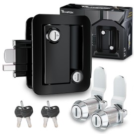 TrampgiK RV Door Lock,1 Camper Door Lock with Storage Locks Combo, for Trailer Entrance Front Door,+ 2pcs Storage Locks, 7/8Inch Size, Crome,All Keyed Alike