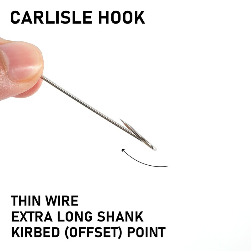 Dr.Fish 100 Pack Aberdeen Hooks Extra Long Shank Hooks Light