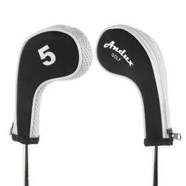 Andux 10pcs/set Golf Iron Club Head Covers with Zipper Black/white MT/AL02