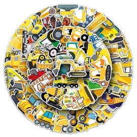 100PCS Engineering Vehicle Stickers Transportation Vehicle Truck Stickers for Kids Boy Transport Truck Digger Engineering Car Vinyl Award Gift Decals for DIY Computer Luggage Refrigerator Cup