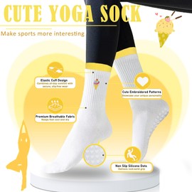 Ao Yee ZGL Women Pilates Non Slip yoga socks, ballet sports cherry fitness hospital rehabilitation slipper Socks