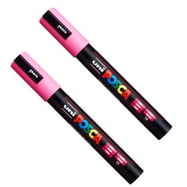 Posca PC-5M Paint Marker Art Pens - 1.8-2.5mm Nib - Pink Ink (2)