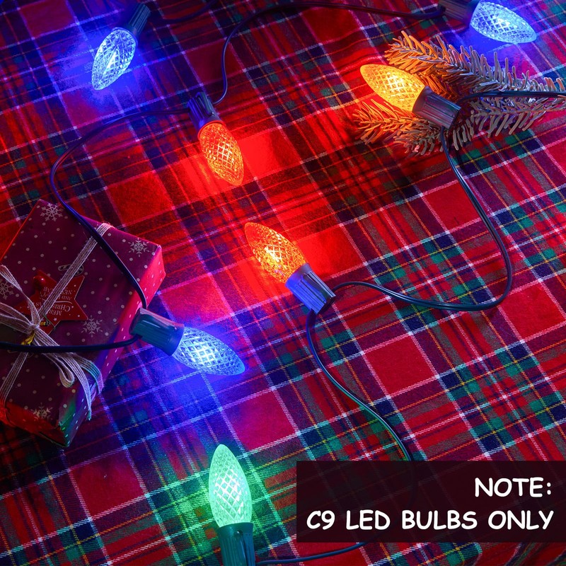 (2 Pack) C9 Light Strand, 200 FT Christmas Stringer with