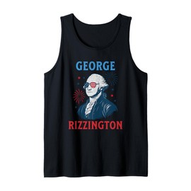 George Washington Funny Rizz 4th of July George USA Flag Tank Top