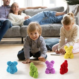 WUALAIER 3D Printed Bear Toy – Stress-Relief Desk Toy & Stylish Home Decor. Ideal Gift for Children and Adults and Aids in Managing Autism/ADHD, Eco-Friendly PLA Design – Red