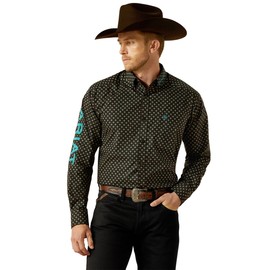 ARIAT Men Team Philbert Classic Fit Shirt Black/Teal