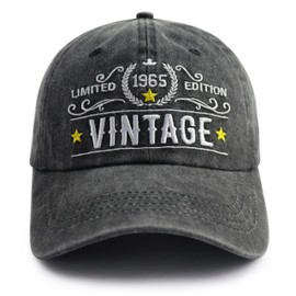 Tohheasp 60th Birthday Gifts for Women Men, Funny 60 Years Old Birthday Decorations Baseball Cap, Adjustable Embroidery Vintage 1965 Limited Edition Hat