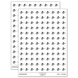 Gavel Judge Lawyer Icon 200+ Round Stickers - Gloss Finish - 0.50" Size - White