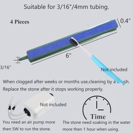 JZMYXA Air Stone Bar Bubbler Stone Bar Fit for Aquarium Fish Tank, 4 Pieces, 6"