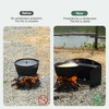REDCAMP 4 Plates Camping Stove Windscreen, Outdoor Iron Folding Stove