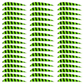 MECCANIXITY Arrow Vanes Arrow Fletching 4" Water Drop Shape Turkey Feathers for Hunting DIY Shooting(Fluorescent Green, Pack of 50)