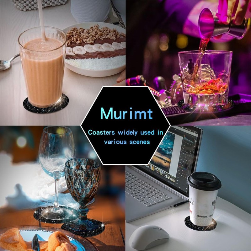Murimt 2 PCS Universal Vehicle Bling Cup Holder Insert Coaster
