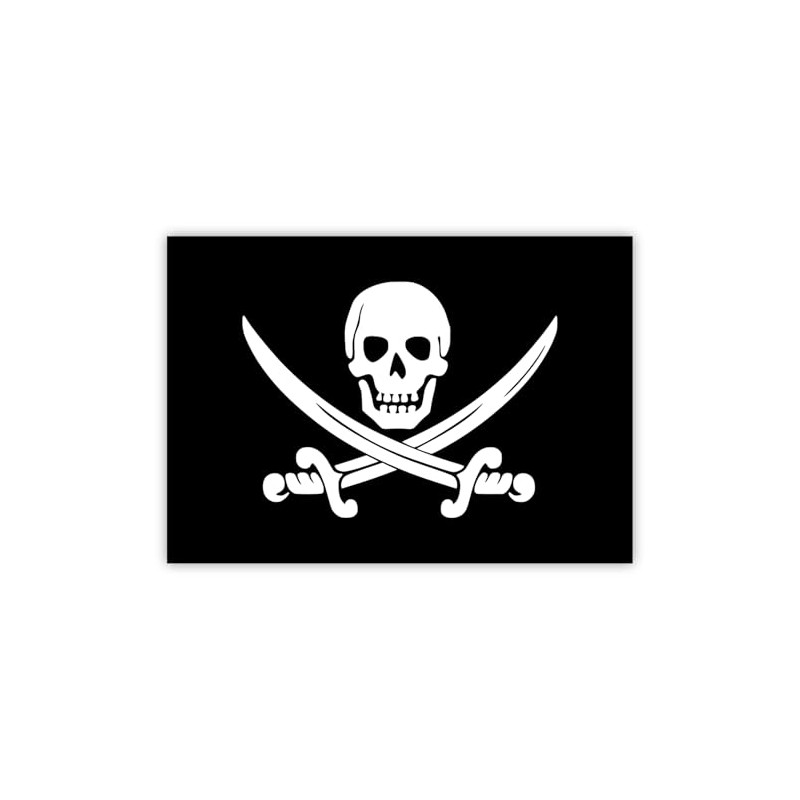 Pack of 10 Pirate Flag Stickers Jolly Roger Sticker 7.4