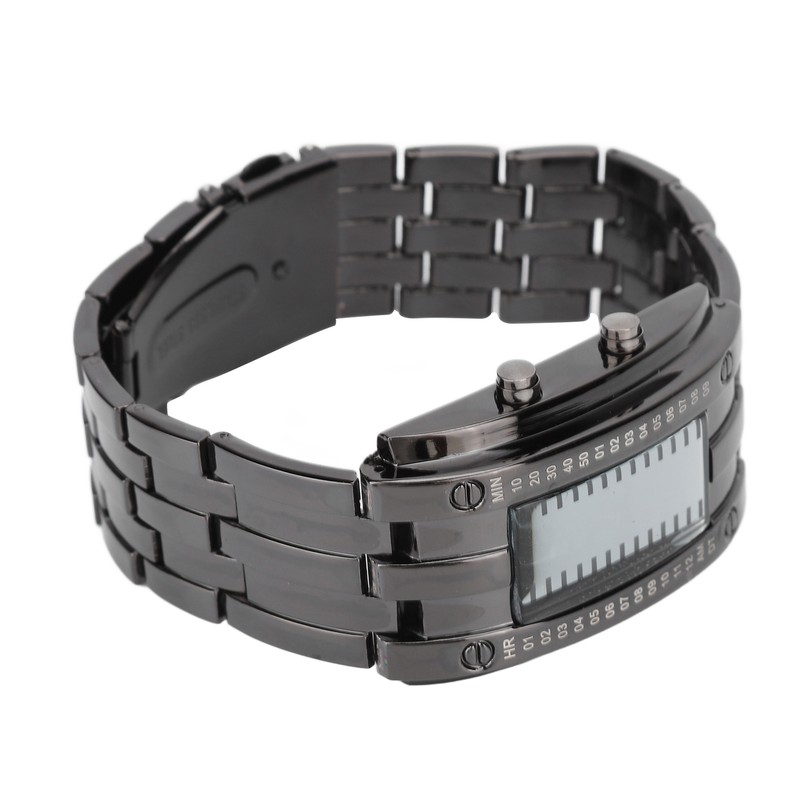 LED Watch Unique Binary Time Mode Display Convex Arc Structure