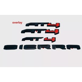 GMC NEW 4PCS Matte Red Black AT4 Overlay Emblem Sierra Fit 2019-2025 GMC Sierra 1500