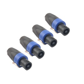 Devinal Professional SpeakOn Speaker Adapter Connectors 4 Pole Plug Twist Lock compatible with Neutrik Speakon NA4LJ, NA4LJX, NL4MP, NL4MPR, NL4FC, NL4FX, NL4 & NL2 Series, NL2FC, Speak-On- 4 PACK