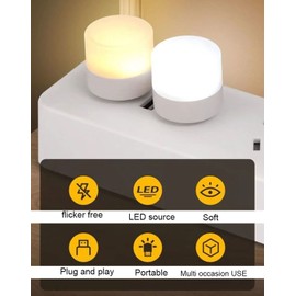 Rysa Light 10 Pack USB Plug-in Night Lights,Mini LED Bulb, Cold White, LED Portable Car Bulb, Ideal for Bedroom, Bathroom, Nursery, Hallway, Kitchen
