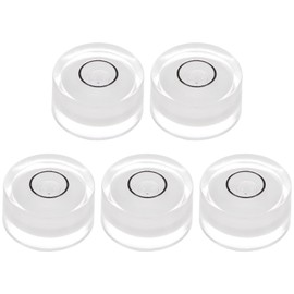 HARFINGTON 5pcs Round Bubble Level 19x10mm Mini Circular Bullseye Spirit Levels for Leveling Camera Tripod Telescope Workshop Turntable Pictures Frame, White