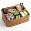 Dstuff Acacia Wood Coffee Station Organizer for Countertop, Tea Organizer