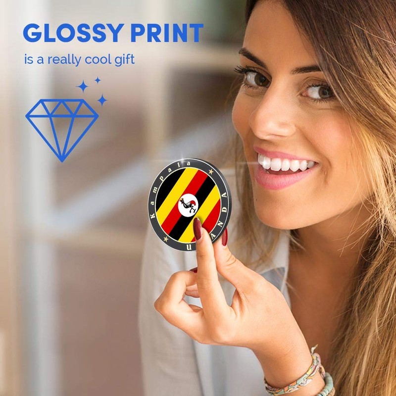 1 x Round MDF Magnet - Uganda Kampala East Africa