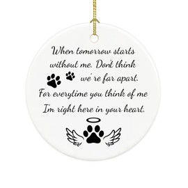 Memorial Gifts for Dogs - Remembrance Gifts for Loss of Dog Ornament Keepsake Christmas Ornament 2023 Ceramic